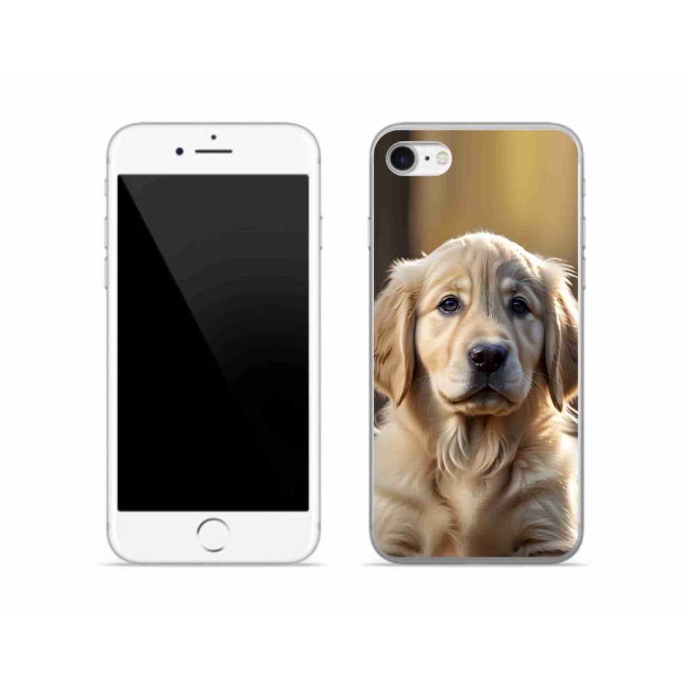 Gelový kryt mmCase na iPhone SE (2022) - roztomilý zlatý retrívr