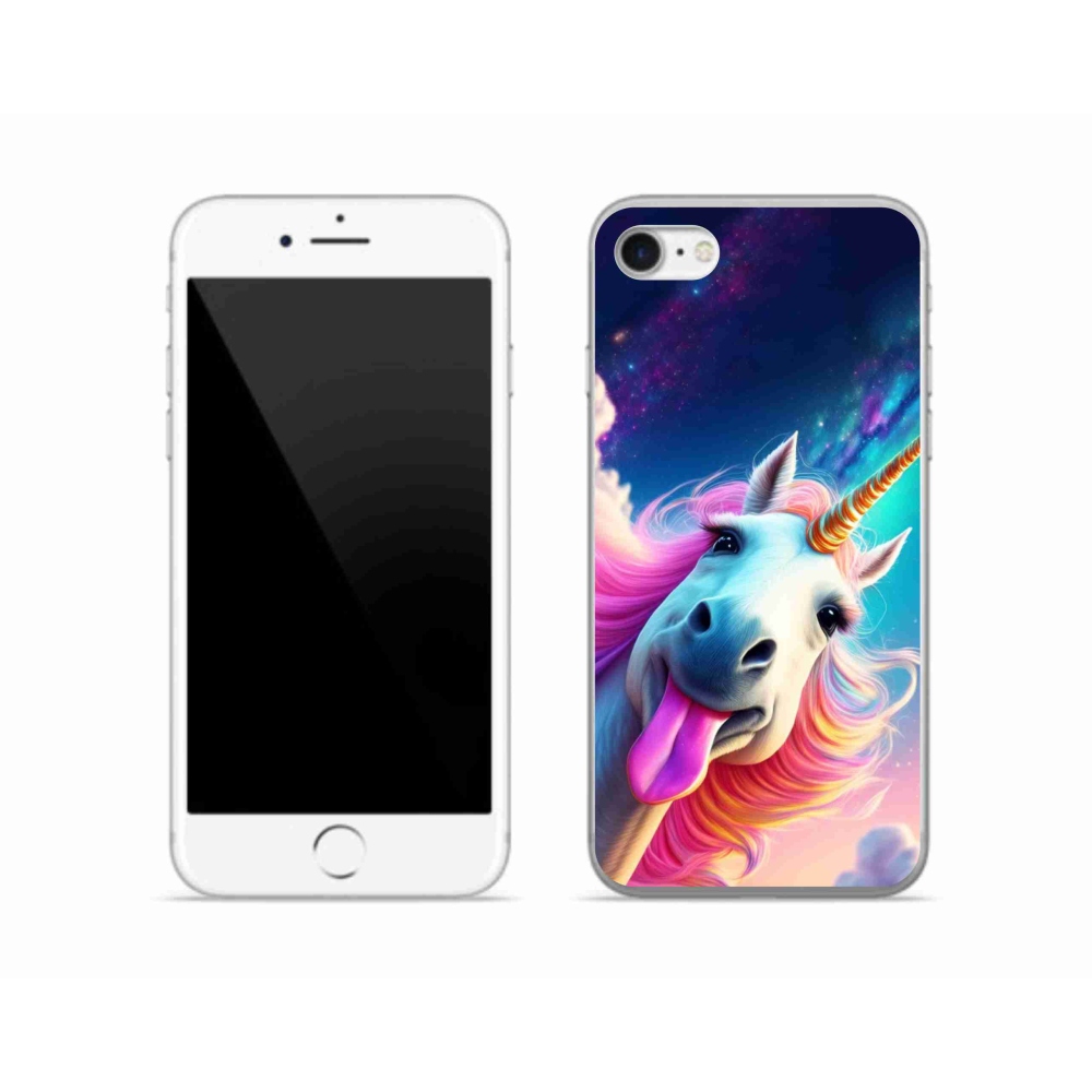 Gelový kryt mmCase na iPhone SE (2022) - šílený jednorožec