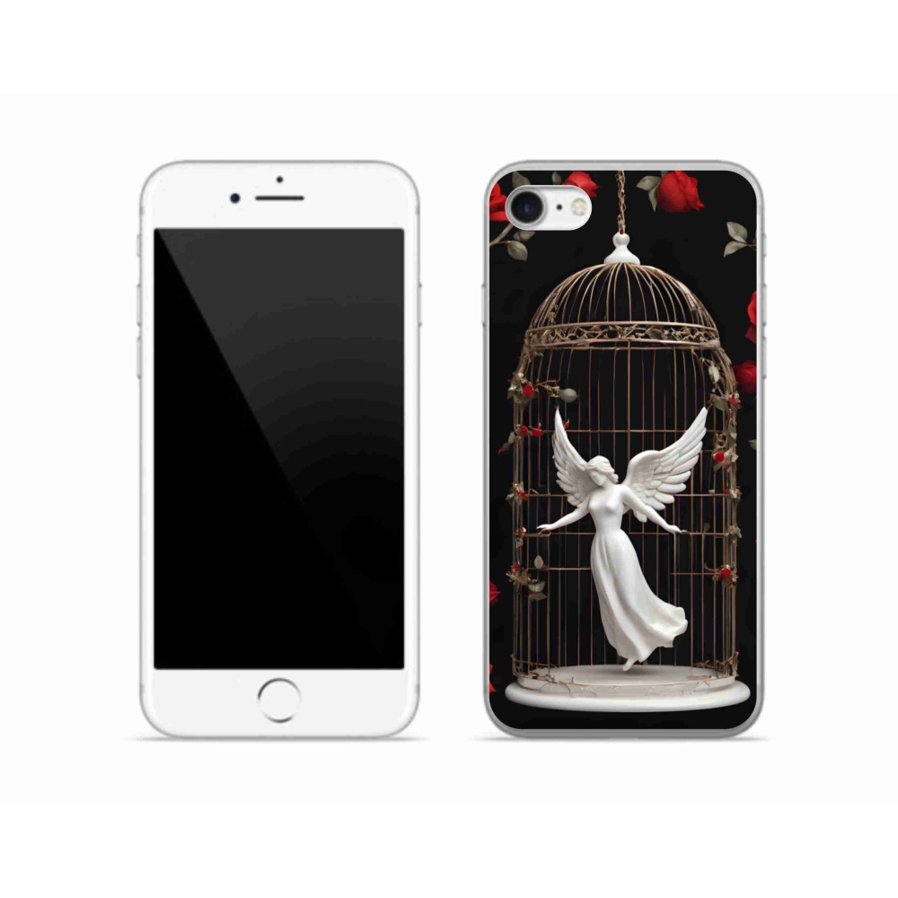 Gelový kryt mmCase na iPhone SE (2022) - uvězněný anděl