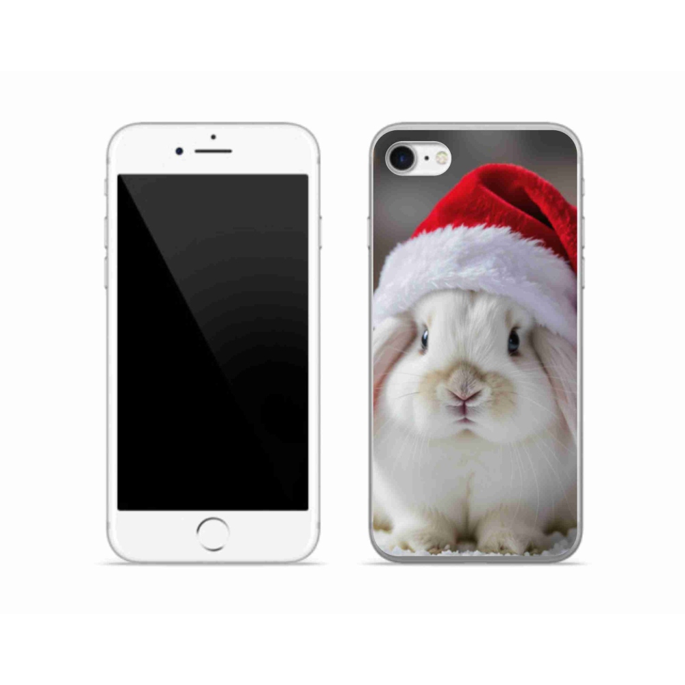 Gelový kryt mmCase na iPhone SE (2022) - vánoční králík