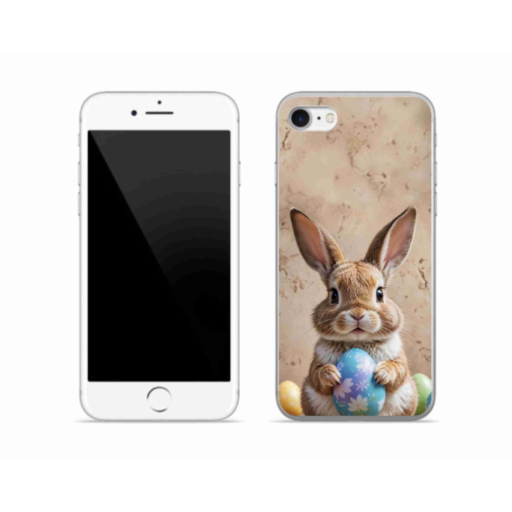 Gelový kryt mmCase na iPhone SE (2022) - velikonoční králíček