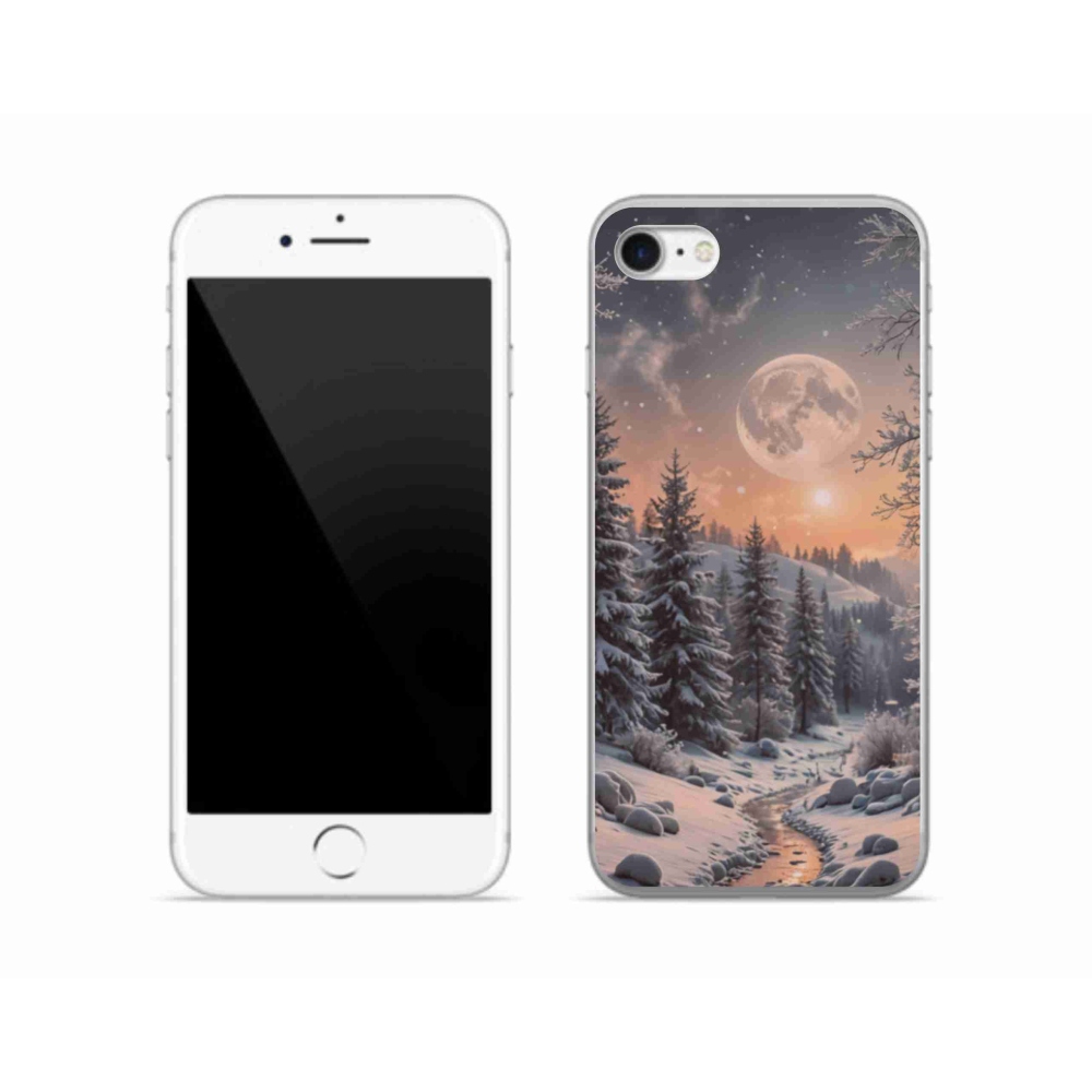 Gelový kryt mmCase na iPhone SE (2022) - zimní krajina 2