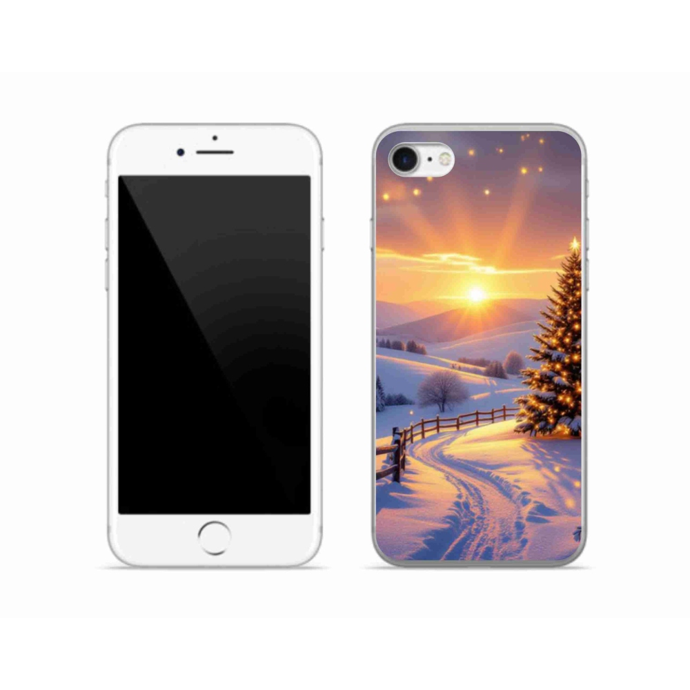 Gelový kryt mmCase na iPhone SE (2022) - zimní krajina