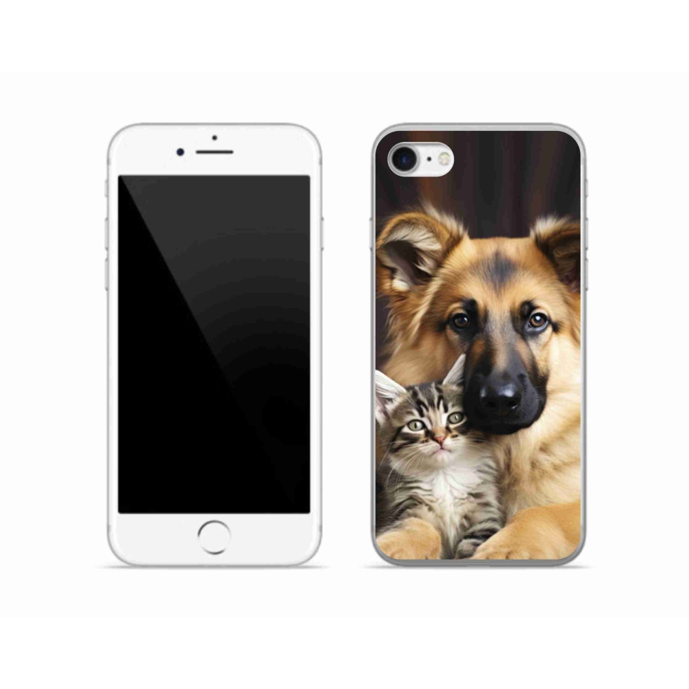 Gelový kryt mmCase na iPhone SE (2022) - zvířecí přátelství