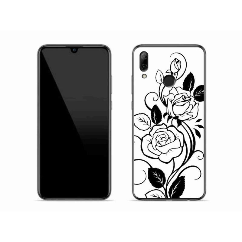 Gelový kryt mmCase na mobil Honor 10 Lite - černobílá růže