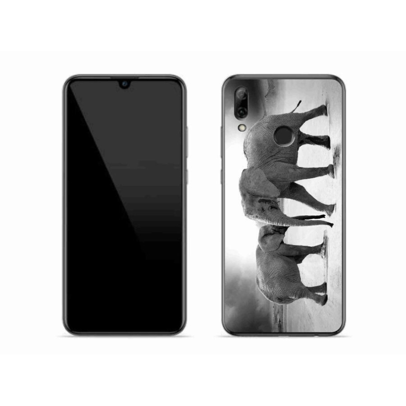 Gelový kryt mmCase na mobil Honor 10 Lite - černobílí sloni