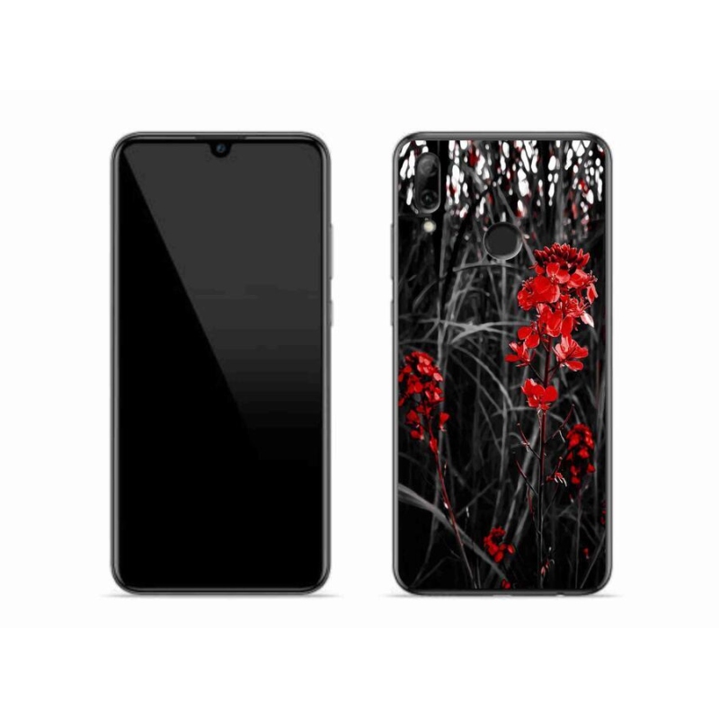 Gelový kryt mmCase na mobil Honor 10 Lite - červená rostlina
