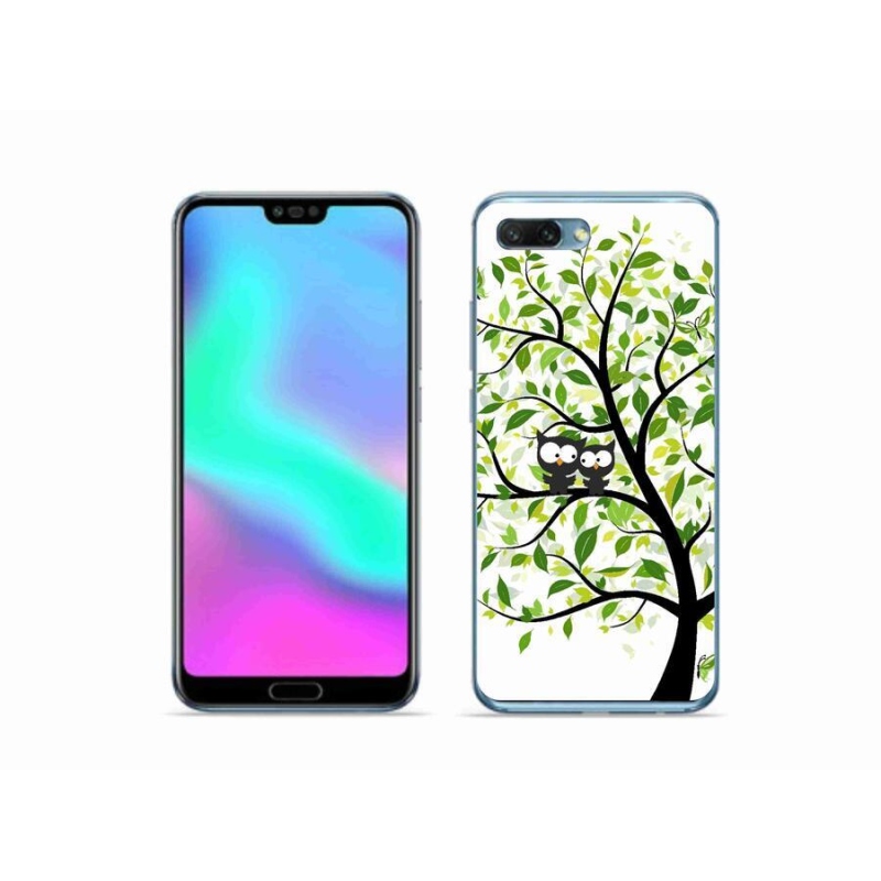 Gelový kryt mmCase na mobil Honor 10 - sovičky na stromě