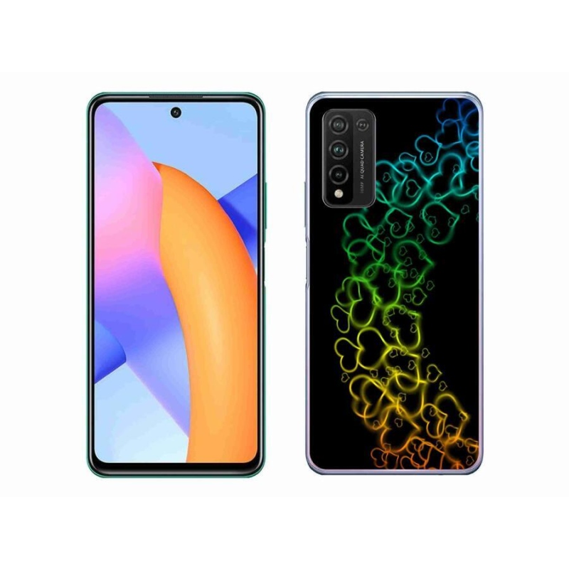 Gelový kryt mmCase na mobil Honor 10X Lite - barevná srdíčka
