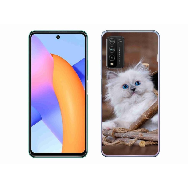 Gelový kryt mmCase na mobil Honor 10X Lite - bílé kotě