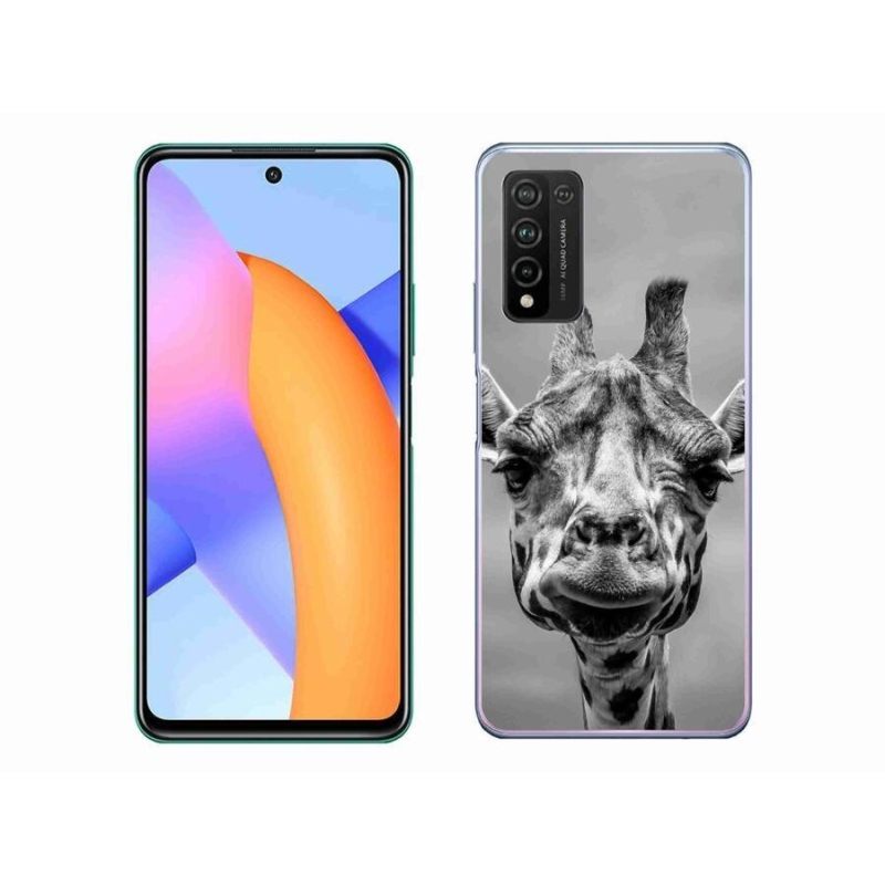 Gelový kryt mmCase na mobil Honor 10X Lite - černobílá žirafa