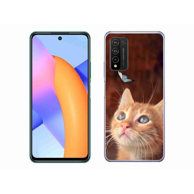 Gelový kryt mmCase na mobil Honor 10X Lite - motýl a kotě