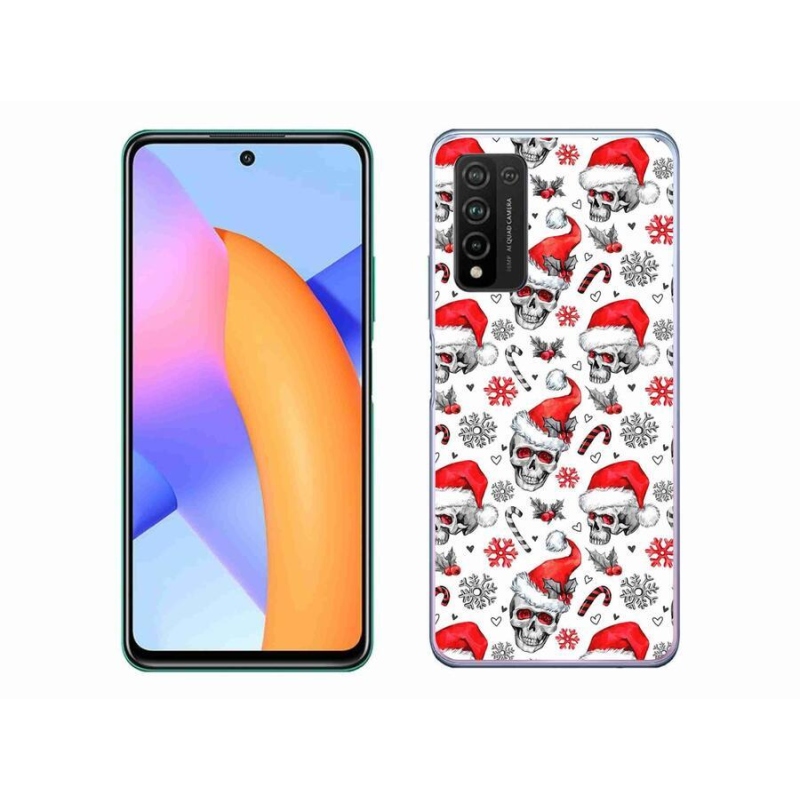 Gelový kryt mmCase na mobil Honor 10X Lite - vánoční lebky