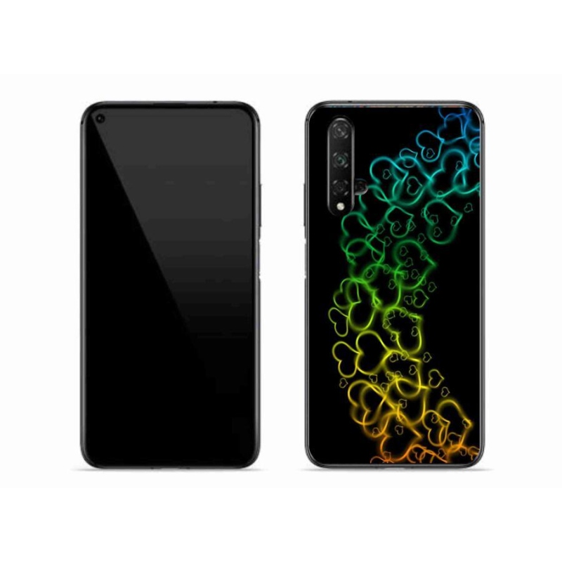 Gelový kryt mmCase na mobil Honor 20 - barevná srdíčka
