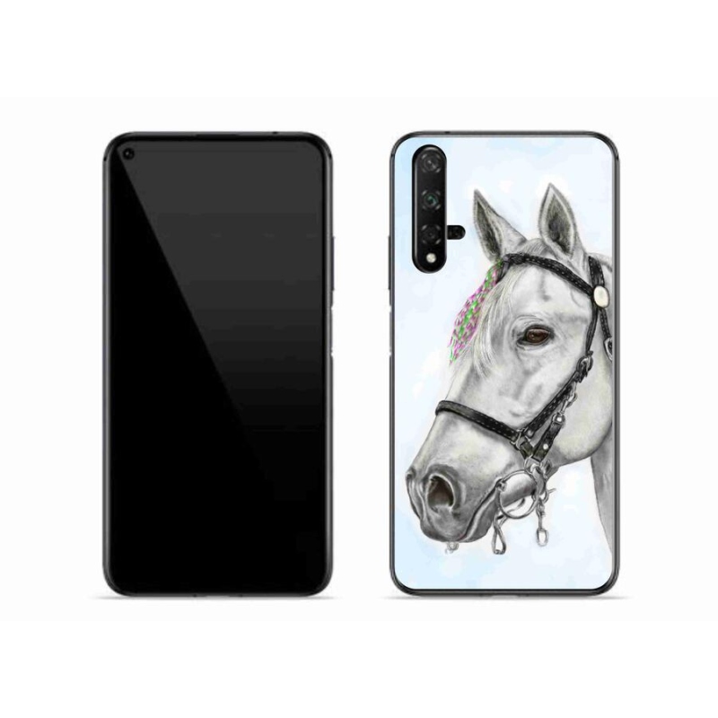 Gelový kryt mmCase na mobil Honor 20 - bílý kůň 1