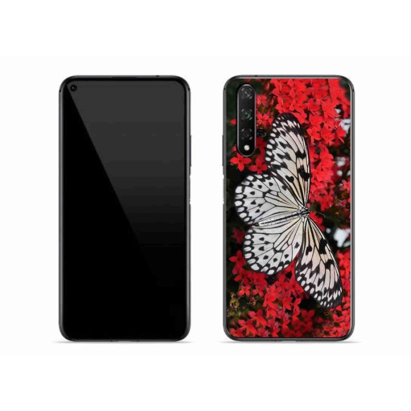 Gelový kryt mmCase na mobil Honor 20 - černobílý motýl 1