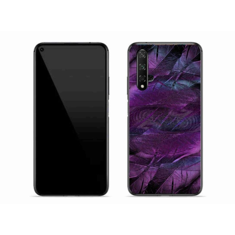 Gelový kryt mmCase na mobil Honor 20 - fialová pírka