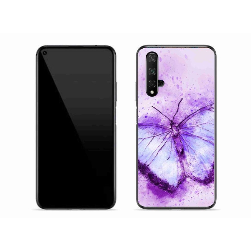Gelový kryt mmCase na mobil Honor 20 - fialový motýl