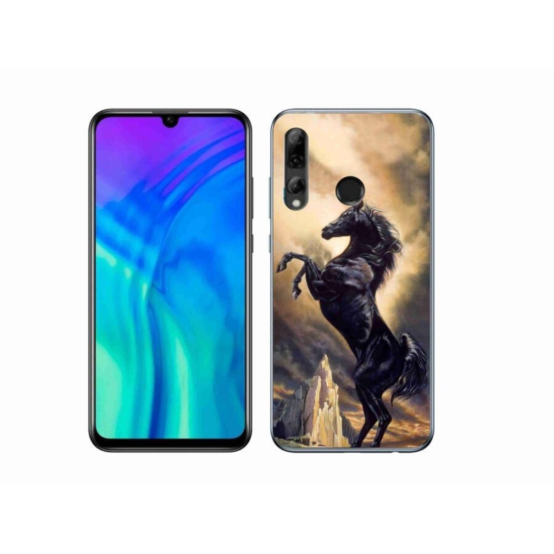 Gelový kryt mmCase na mobil Honor 20 Lite - černý kreslený kůň
