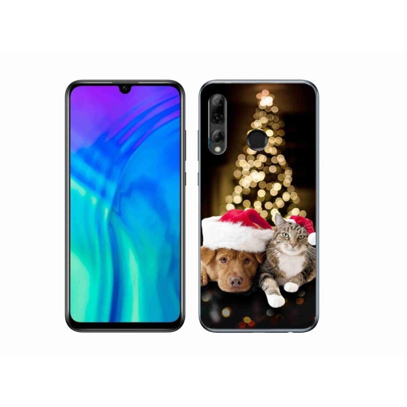 Gelový kryt mmCase na mobil Honor 20 Lite - vánoční pes a kočka