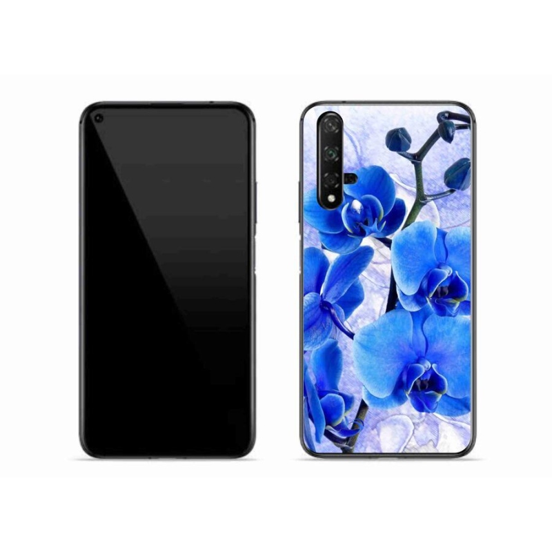 Gelový kryt mmCase na mobil Honor 20 - modré květy
