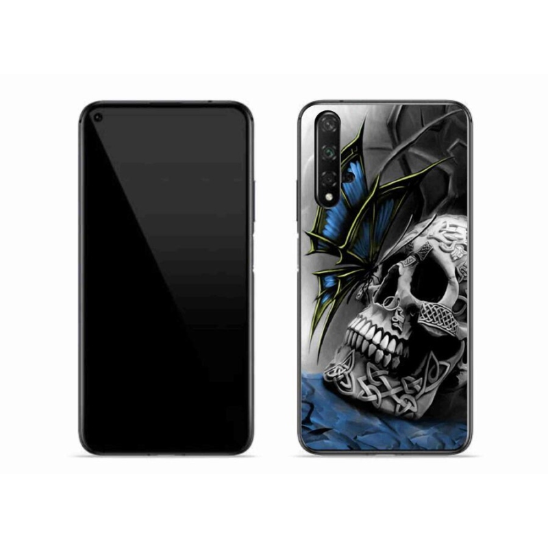 Gelový kryt mmCase na mobil Honor 20 - motýl a lebka