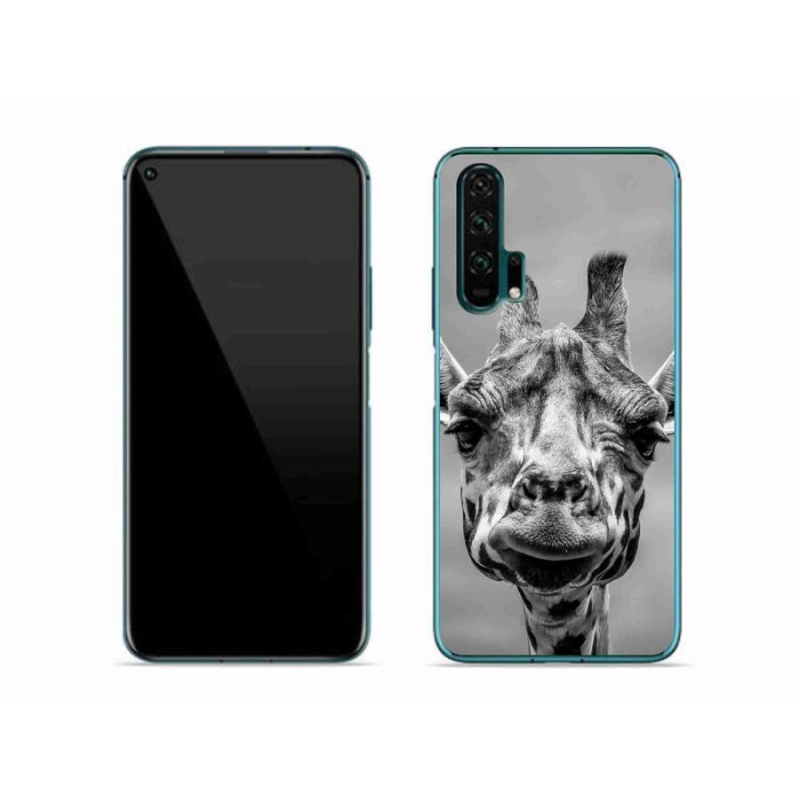 Gelový kryt mmCase na mobil Honor 20 Pro - černobílá žirafa