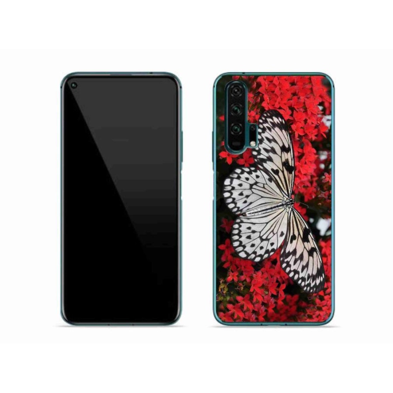 Gelový kryt mmCase na mobil Honor 20 Pro - černobílý motýl 1