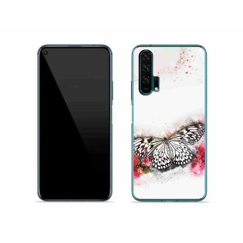 Gelový kryt mmCase na mobil Honor 20 Pro - černobílý motýl
