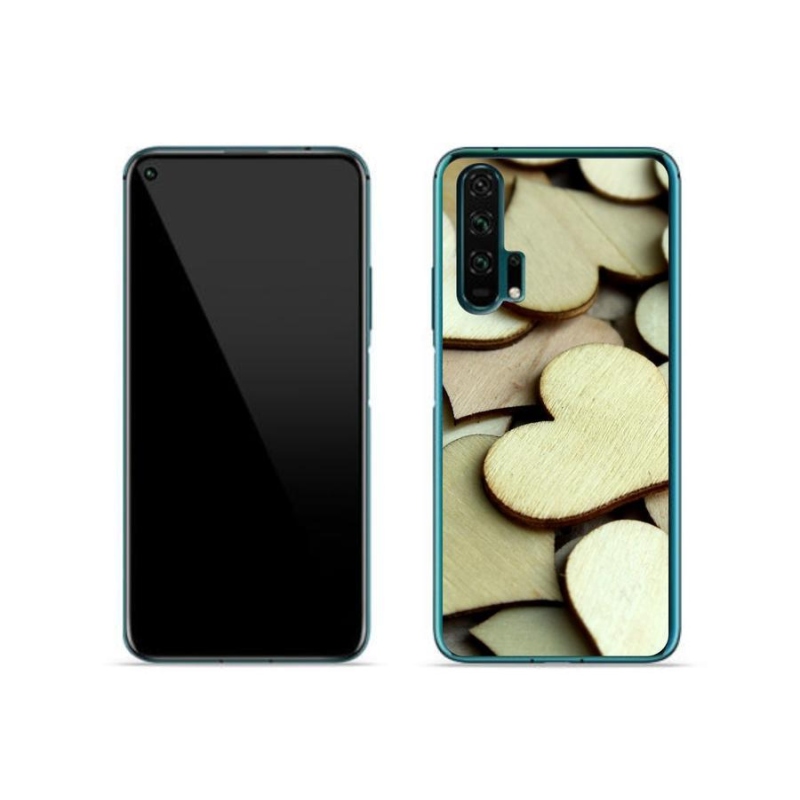 Gelový kryt mmCase na mobil Honor 20 Pro - dřevěná srdíčka
