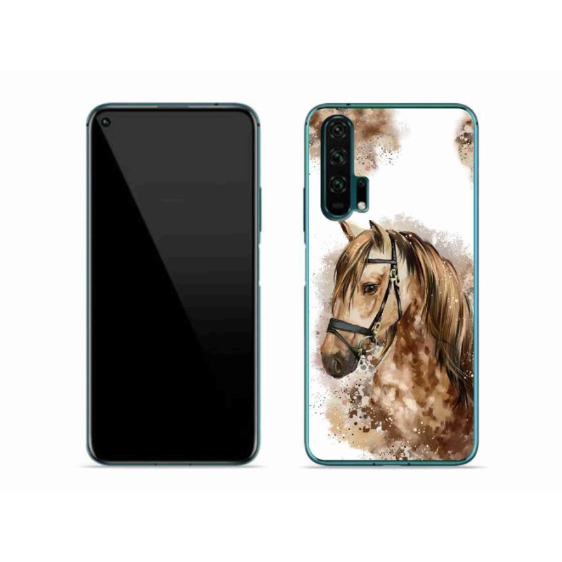Gelový kryt mmCase na mobil Honor 20 Pro - hnědý kreslený kůň