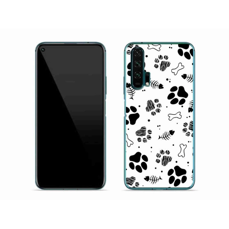 Gelový kryt mmCase na mobil Honor 20 Pro - psí tlapky 1