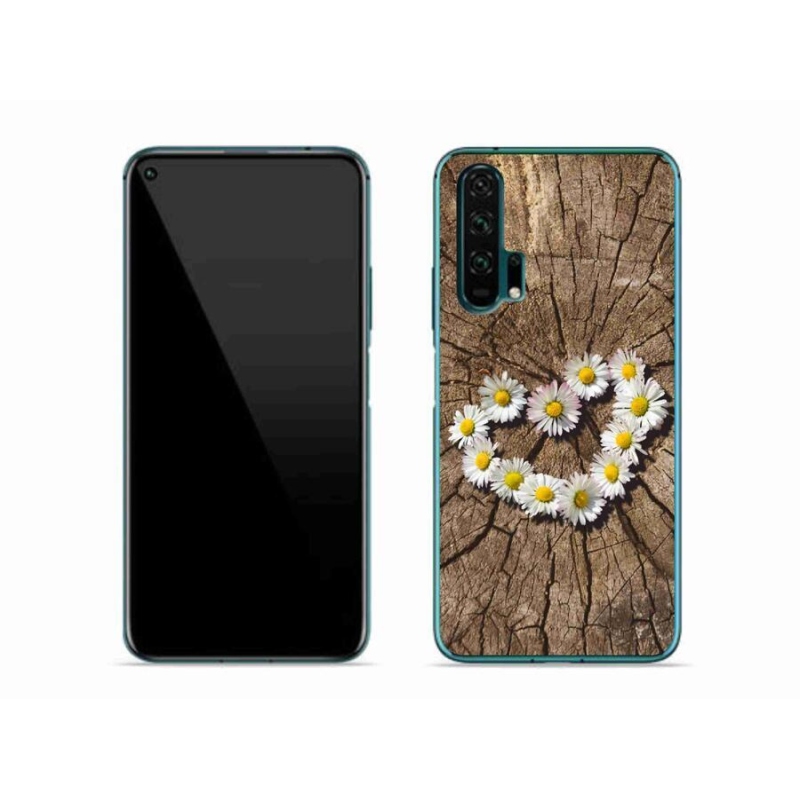 Gelový kryt mmCase na mobil Honor 20 Pro - srdce z kopretin