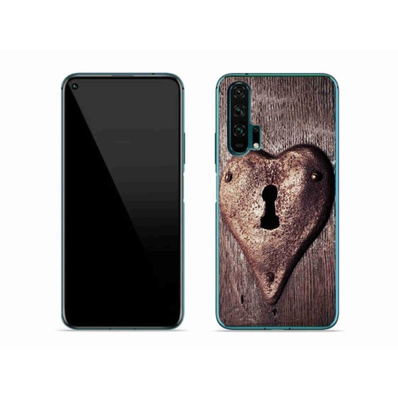 Gelový kryt mmCase na mobil Honor 20 Pro - zámek ve tvaru srdce
