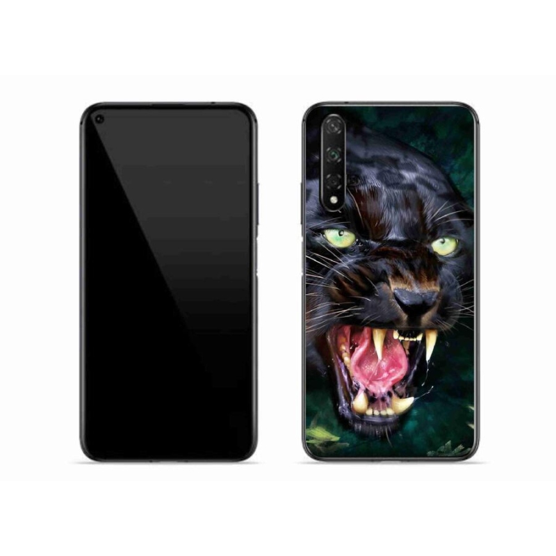 Gelový kryt mmCase na mobil Honor 20 - rozzuřený černý panter