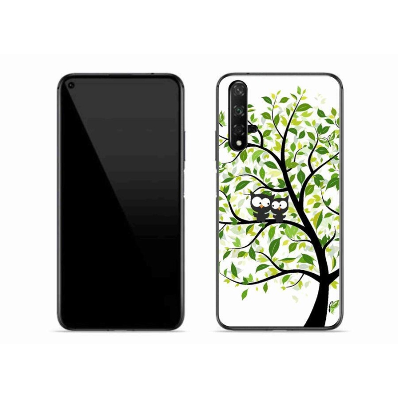 Gelový kryt mmCase na mobil Honor 20 - sovičky na stromě