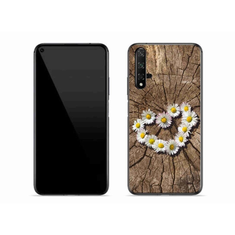 Gelový kryt mmCase na mobil Honor 20 - srdce z kopretin