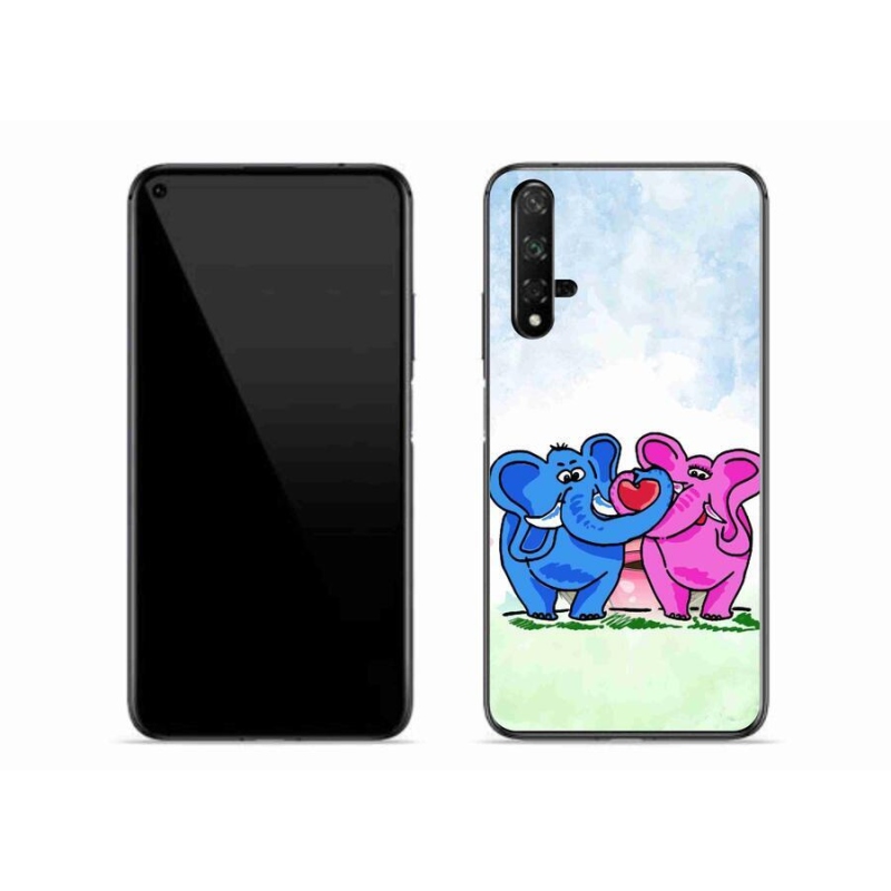 Gelový kryt mmCase na mobil Honor 20 - zamilovaní sloni