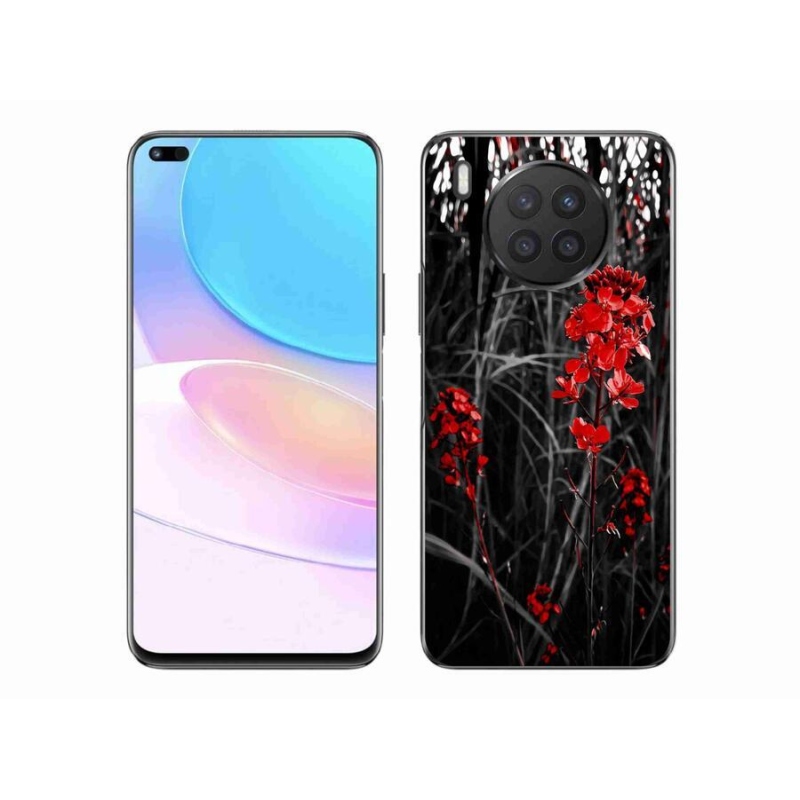 Gelový kryt mmCase na mobil Honor 50 Lite - červená rostlina