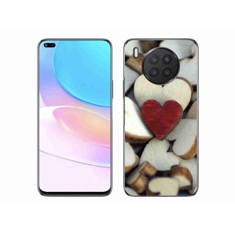 Gelový kryt mmCase na mobil Honor 50 Lite - gravírované červené srdce