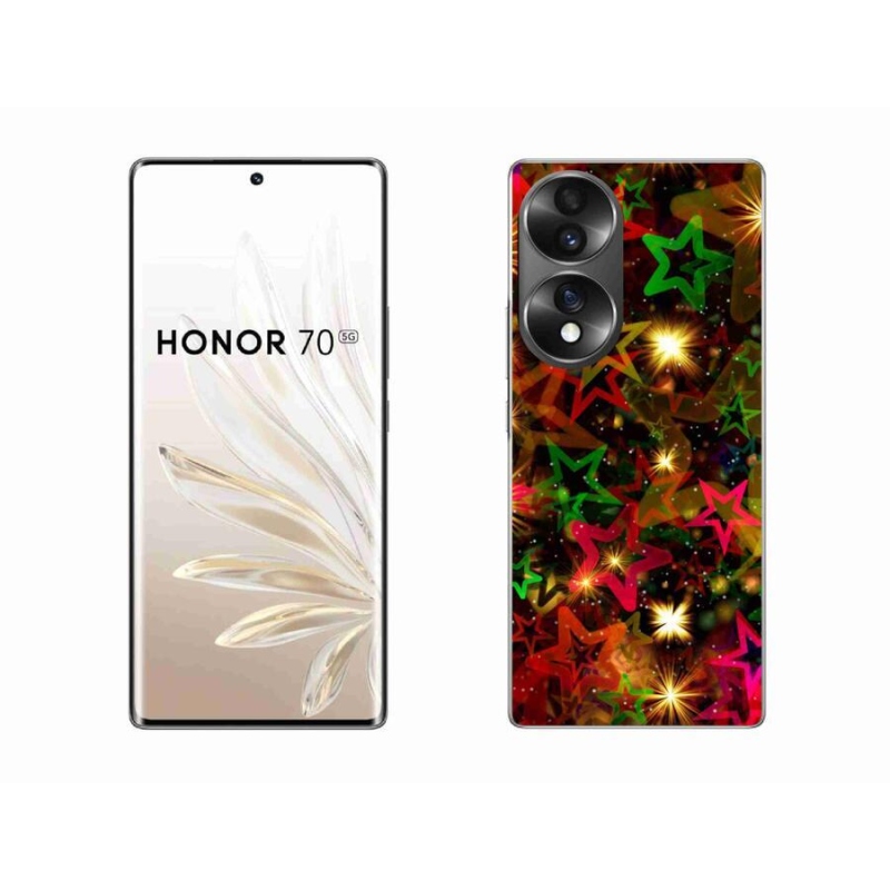 Gelový kryt mmCase na mobil Honor 70 - barevné hvězdičky