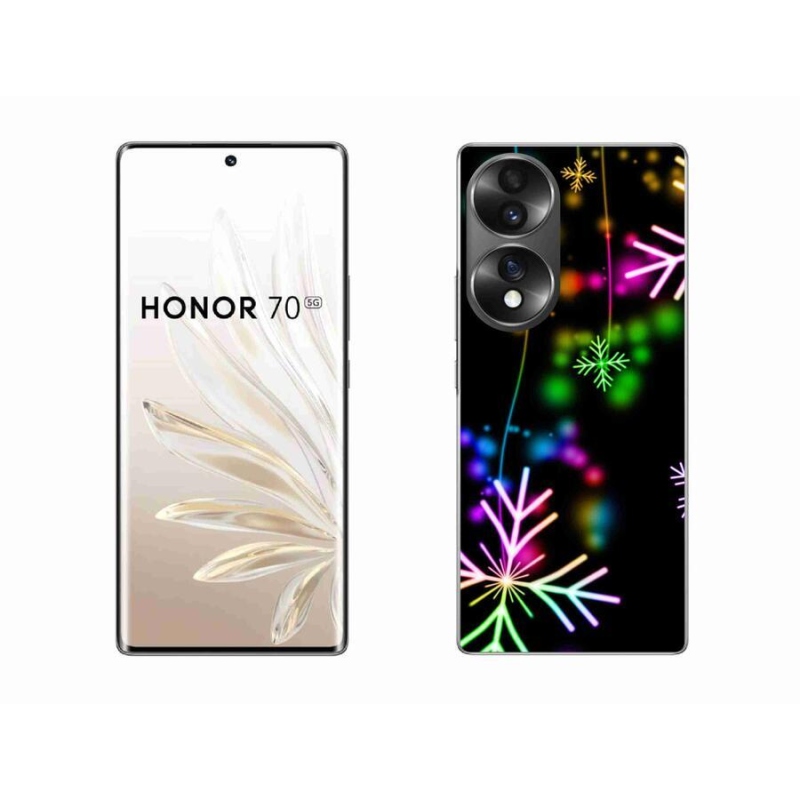 Gelový kryt mmCase na mobil Honor 70 - barevné vločky