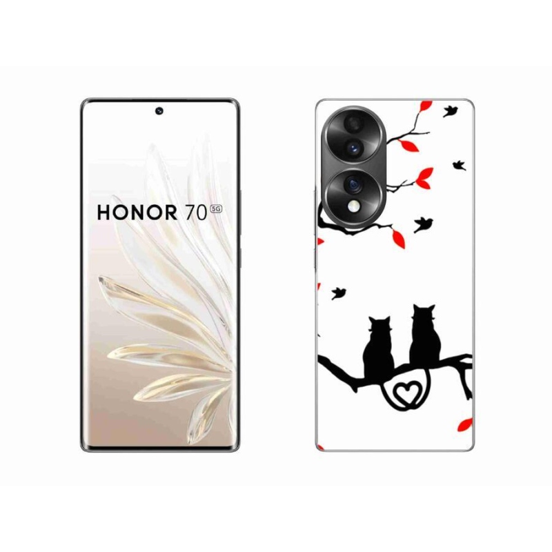 Gelový kryt mmCase na mobil Honor 70 - kočičí láska