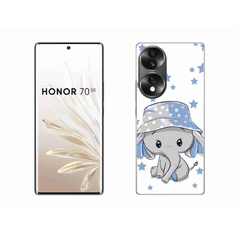 Gelový kryt mmCase na mobil Honor 70 - modrý slon