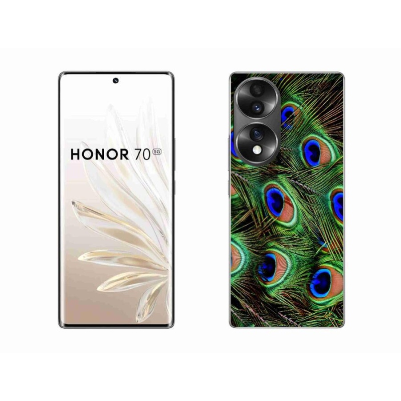 Gelový kryt mmCase na mobil Honor 70 - paví peří