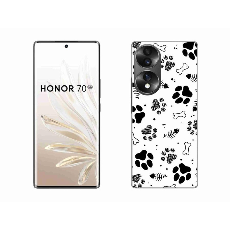 Gelový kryt mmCase na mobil Honor 70 - psí tlapky 1