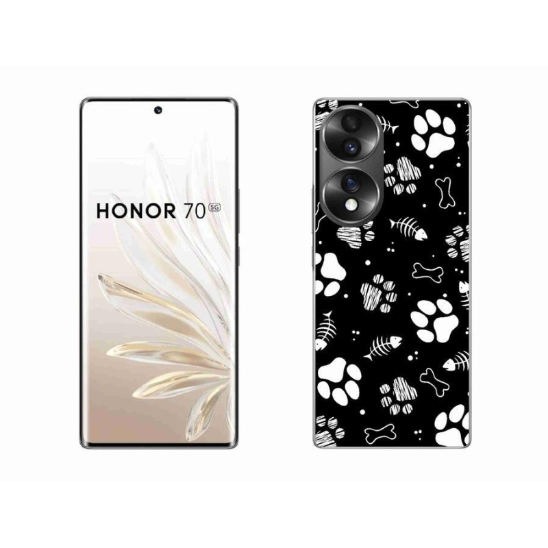 Gelový kryt mmCase na mobil Honor 70 - psí tlapky