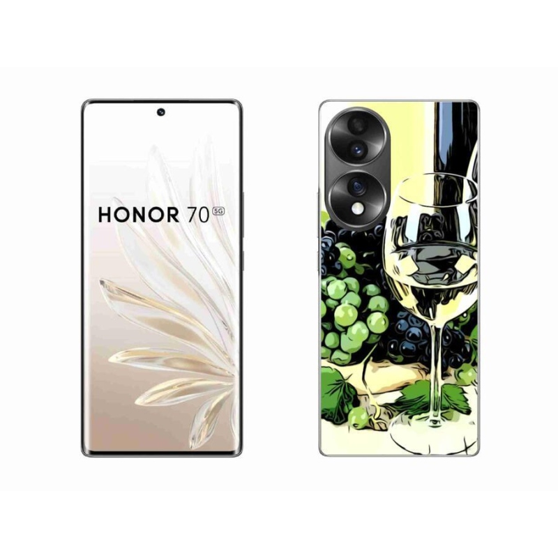Gelový kryt mmCase na mobil Honor 70 - sklenka vína