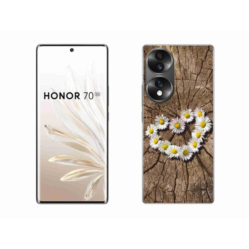 Gelový kryt mmCase na mobil Honor 70 - srdce z kopretin