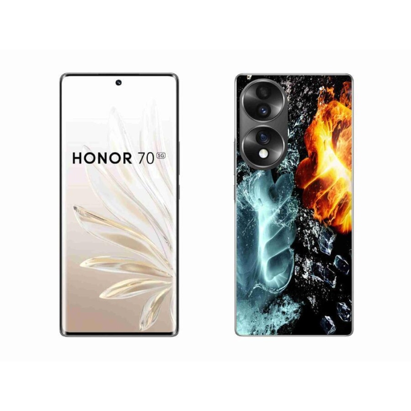 Gelový kryt mmCase na mobil Honor 70 - voda a oheň
